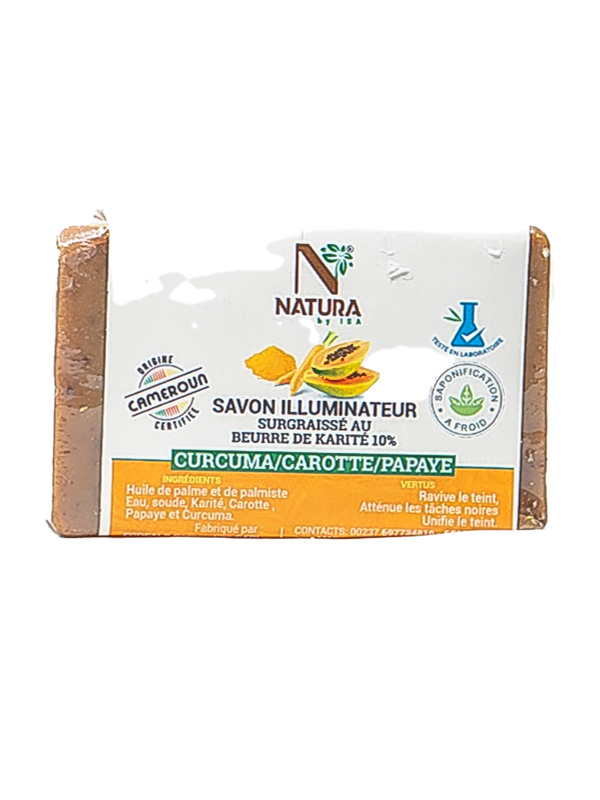 savon illuminateur au curcuma, carotte et papaye Natura