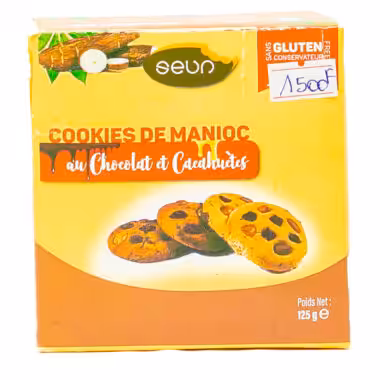 Seun cookies de manioc au chocolat et cachuètes