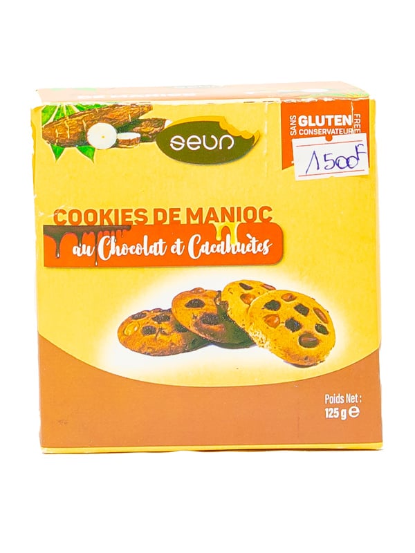 Seun cookies de manioc au chocolat et cachuètes