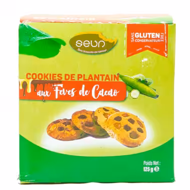 Seun cookies de plantain aux fèves de cacao
